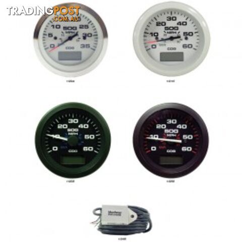 Veethree Instruments GPS Speedometer - 112344 - Lido Pro White 0-35mph - 112344