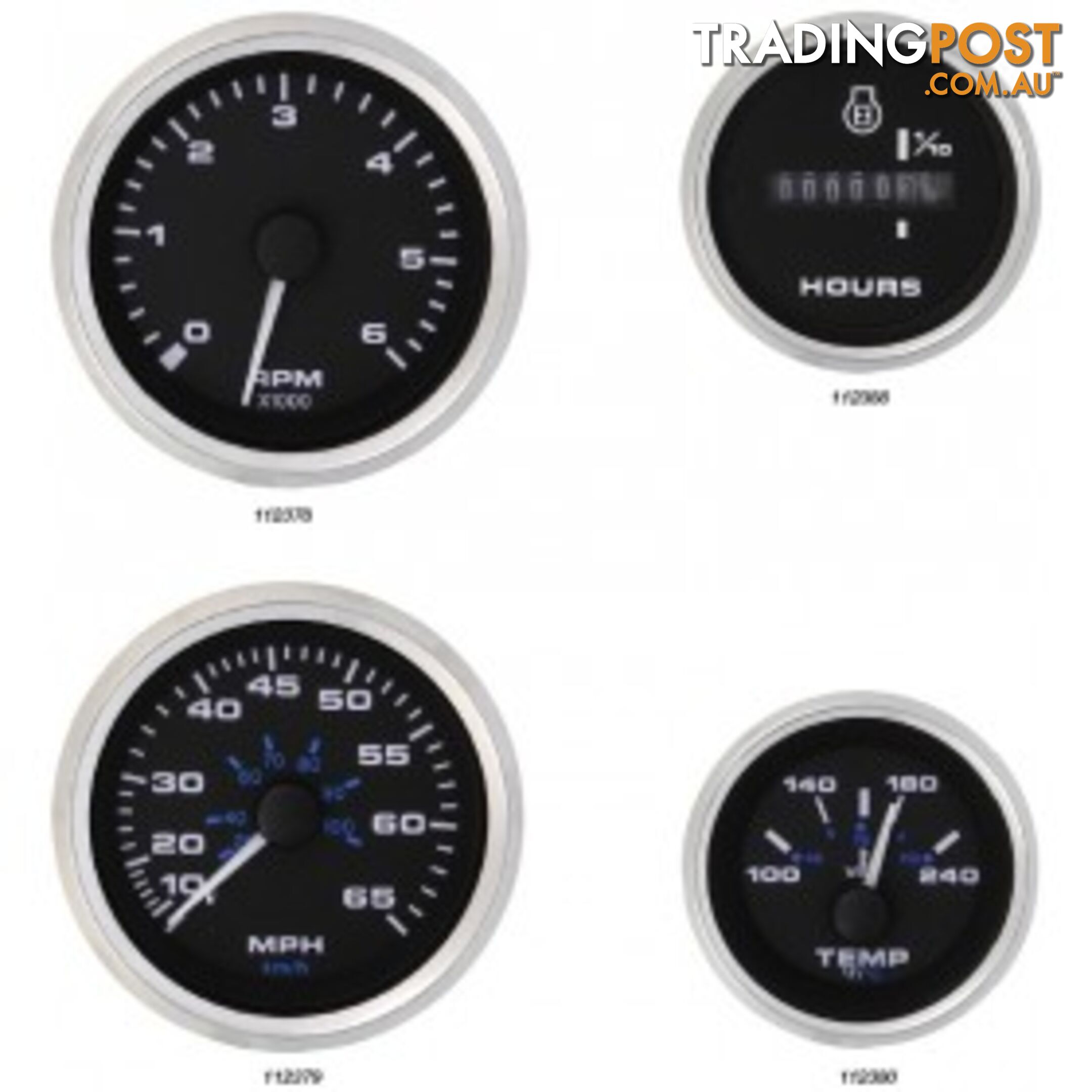 Veethree Instruments Premier Pro Domed Staineless Steel Gauges - 112386 - Fuel Gauge - 112386