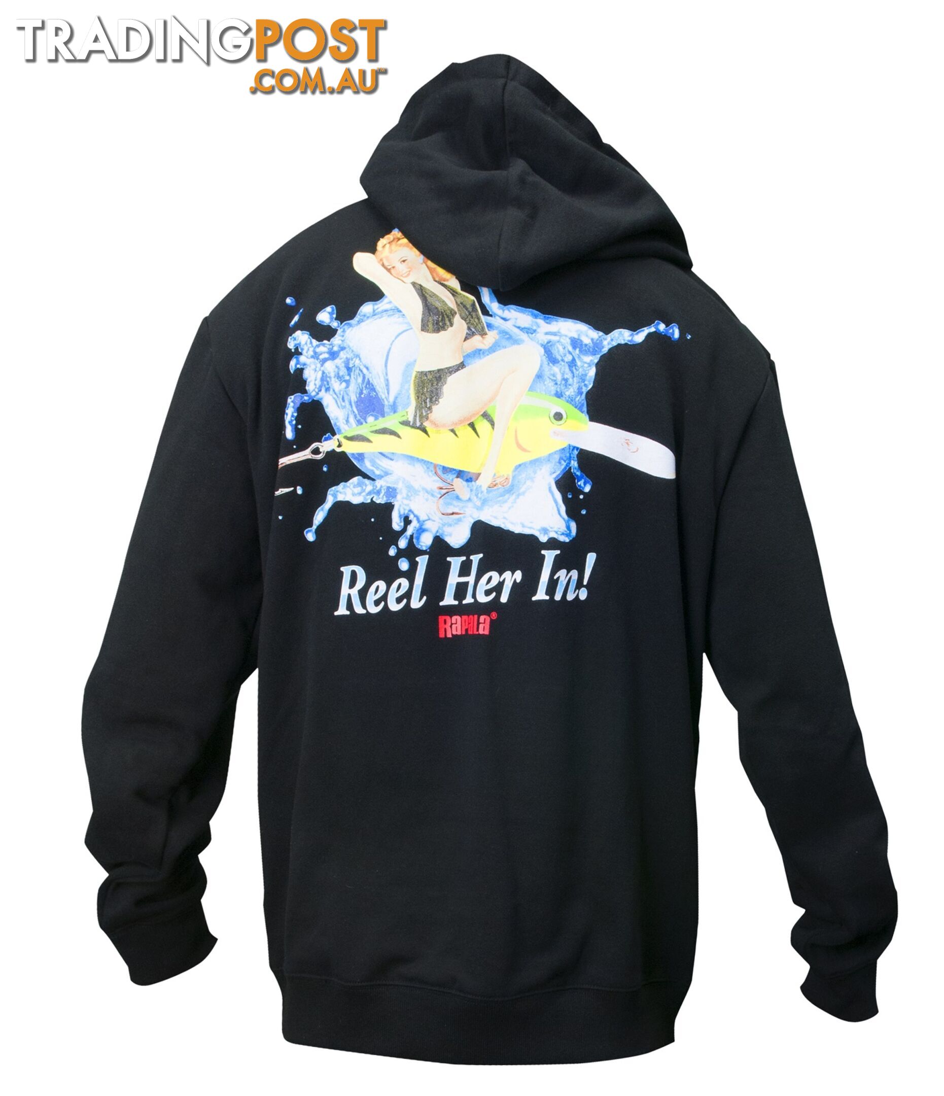 Rapala Jumper Hoodie Reel Her In Black - RAPALA RJHRH-BLK