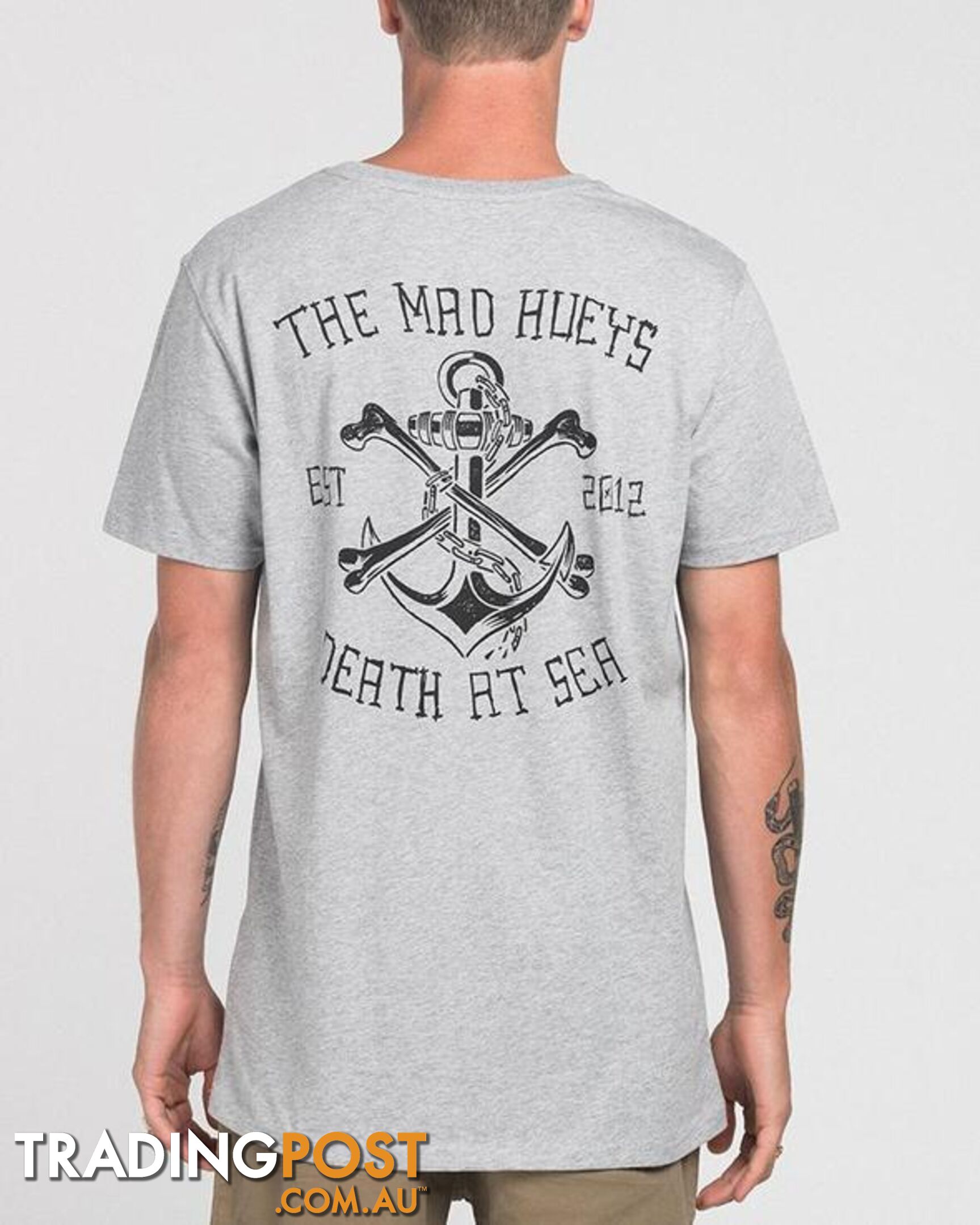 DEATH AT SEA TEE - GREY MARLE - Small - H218M01003-S