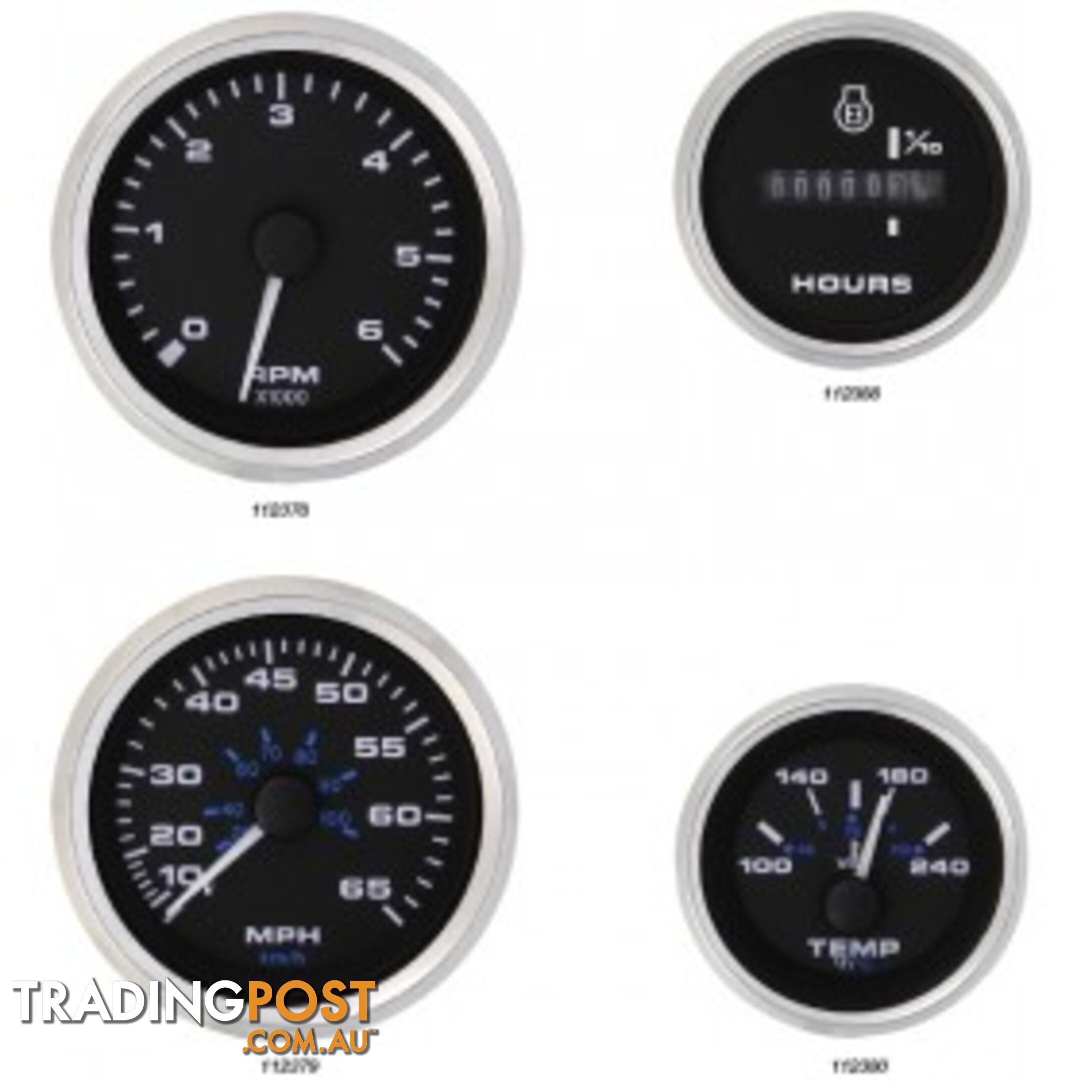 Veethree Instruments Premier Pro Domed Staineless Steel Gauges - 112379 - Speedo Kit 65mph - 112379