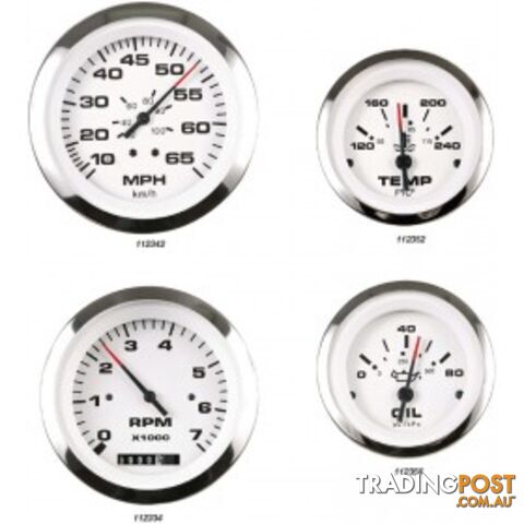 Veethree Instruments Lido Pro Domed Gauges - 112334 - Tacho 7000rpm c/w hourmeter - 112334