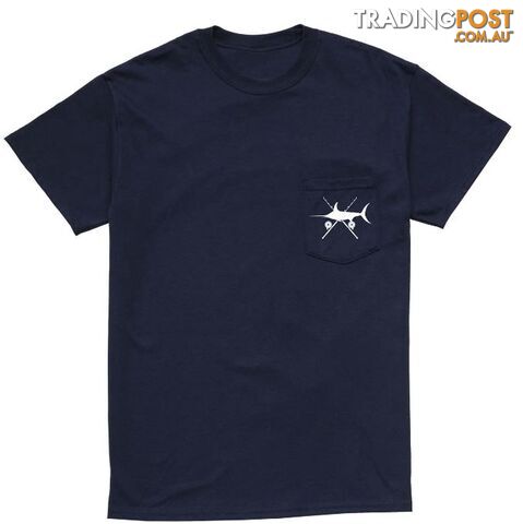 Swords &amp; Rods Pocket Tee - Navy - Fishworx SSPOCKETTEE-NAVY