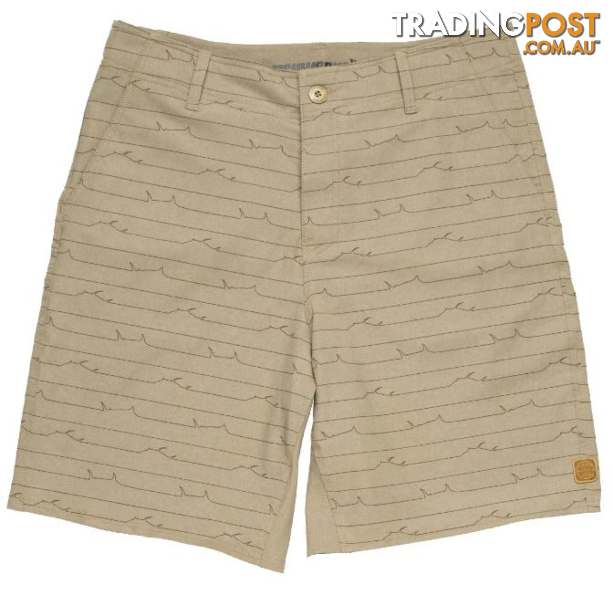 Stretch Clipperton - Khaki Heather Stripe Short - 38 - CLIPPERTON38-KHAKI