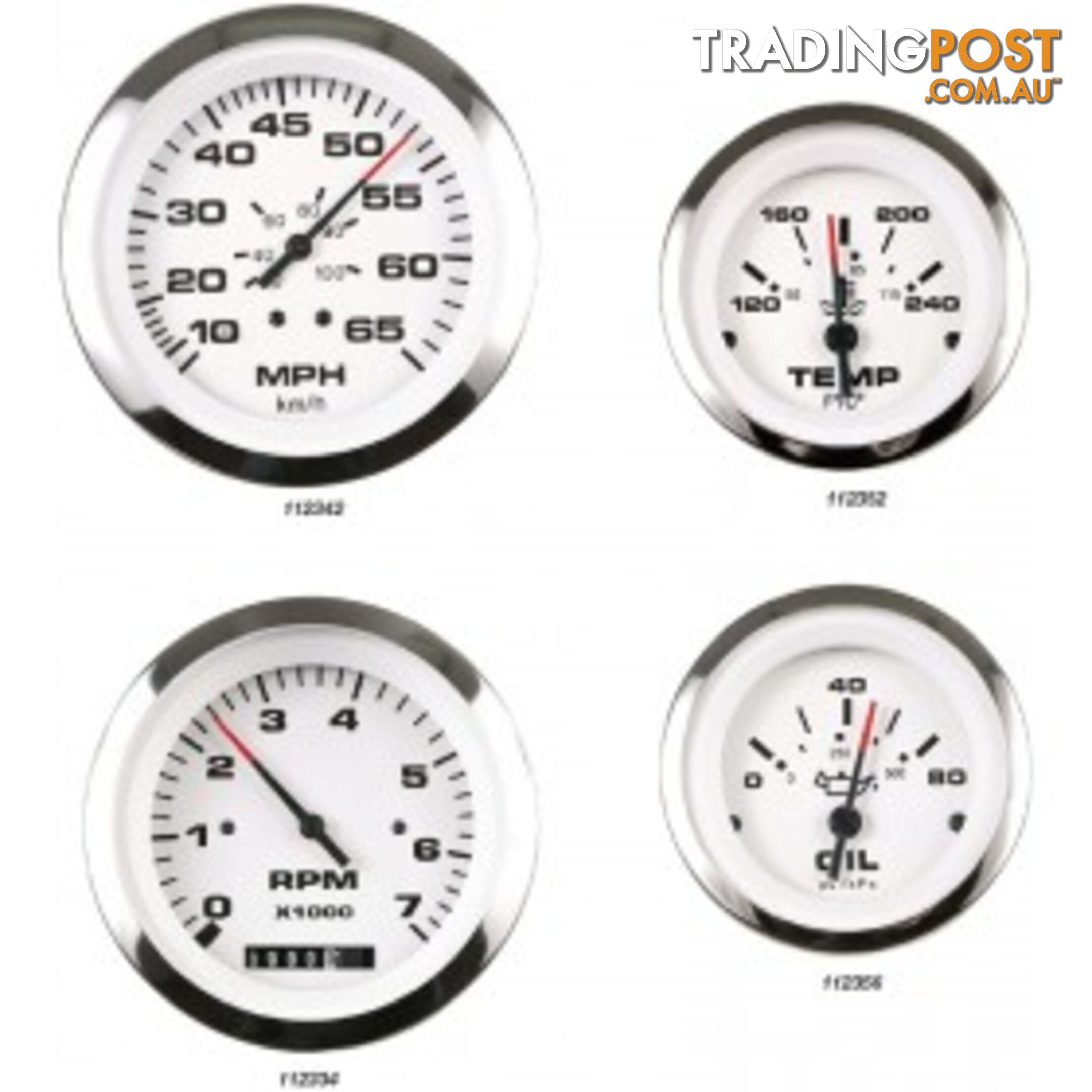 Veethree Instruments Lido Pro Domed Gauges - 112372 - Trim Gauge Mercury - 112372