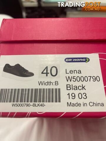 Sneakers: black with white soles.  Dr Kong &amp;amp;quot;Lena&amp;amp;quot;
