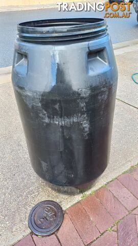 Grey/Black Plastic 200 Litre Drum