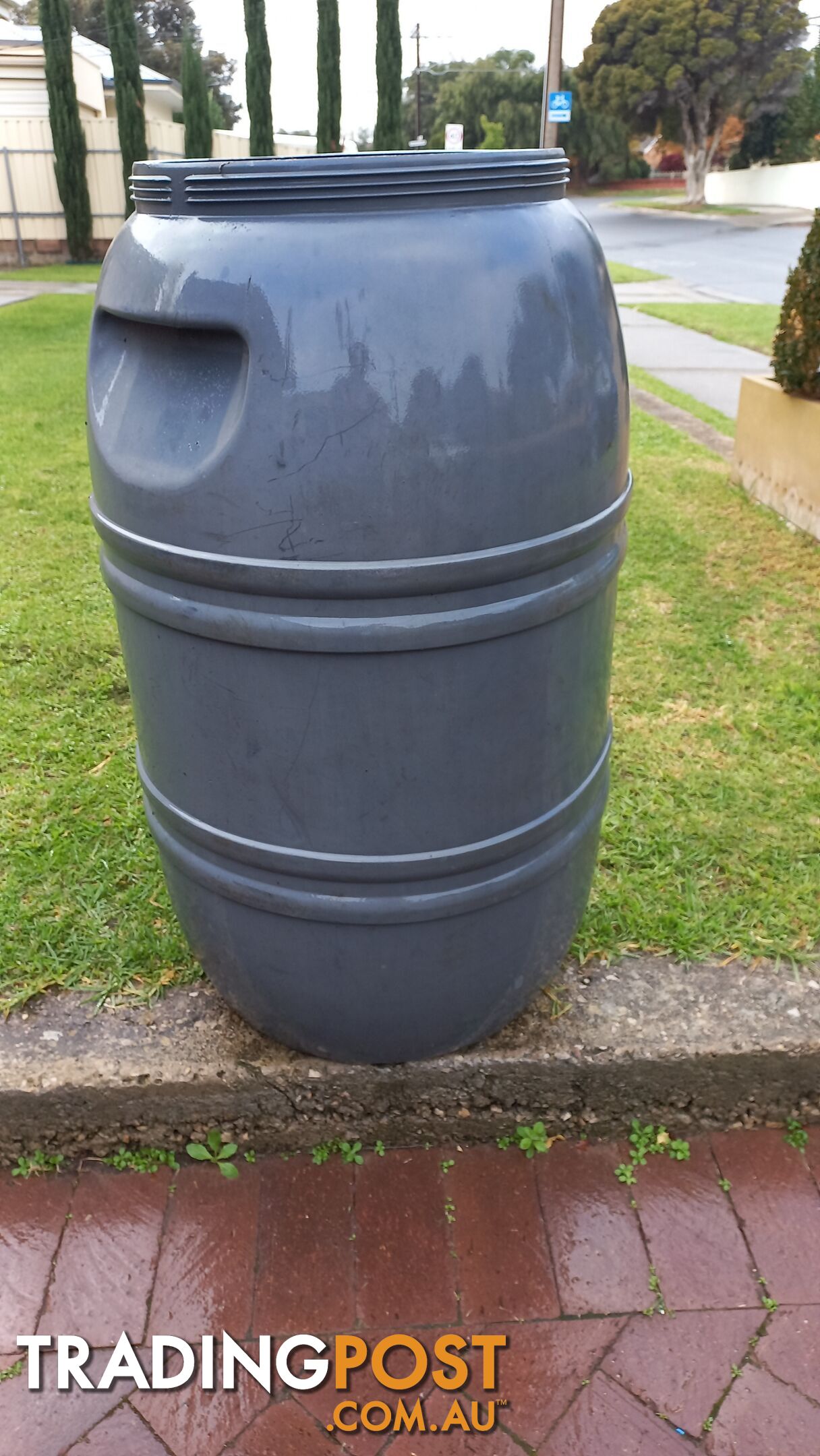 Grey/Black Plastic 200 Litre Drum