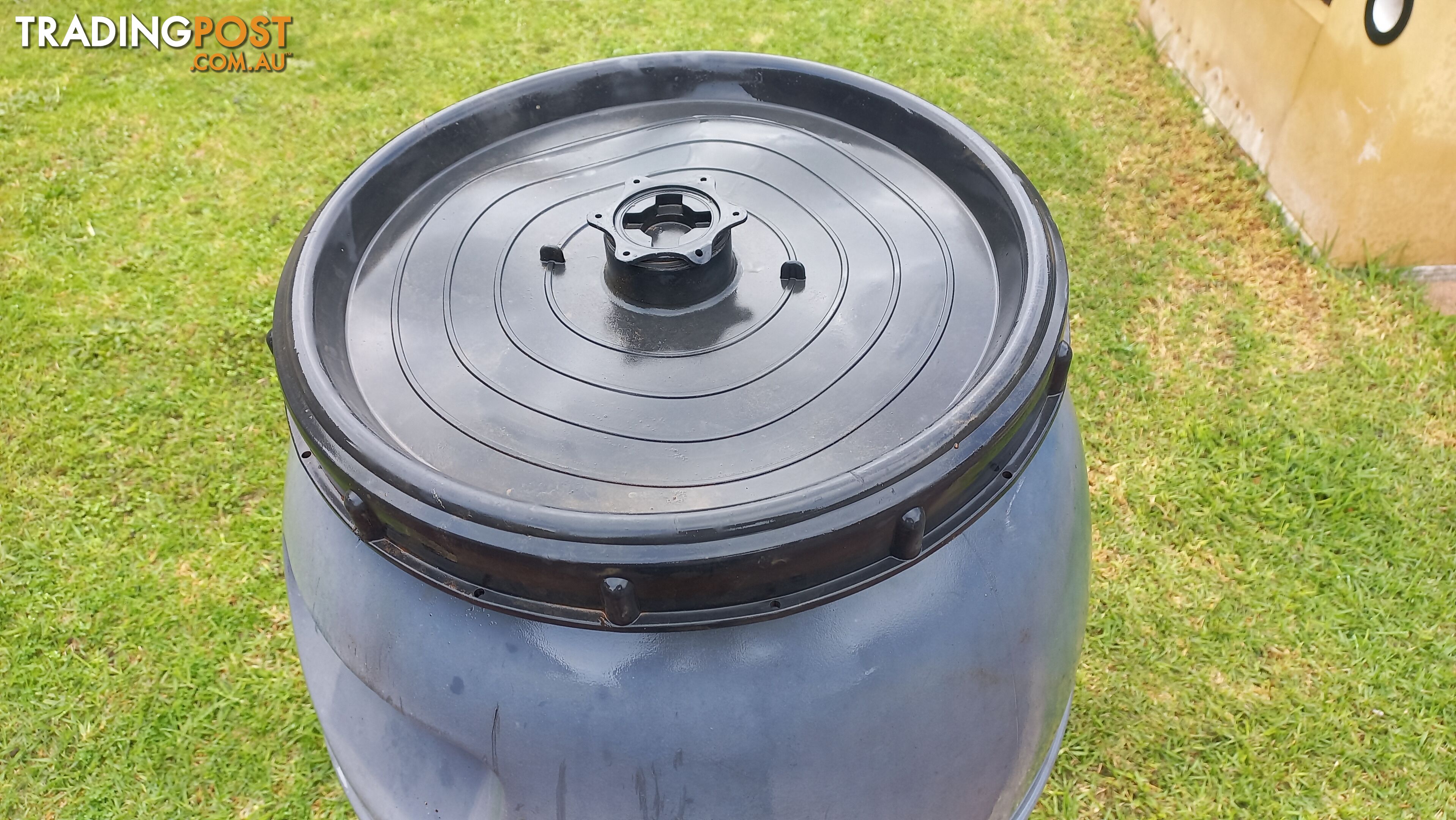 Grey/Black Plastic 200 Litre Drum