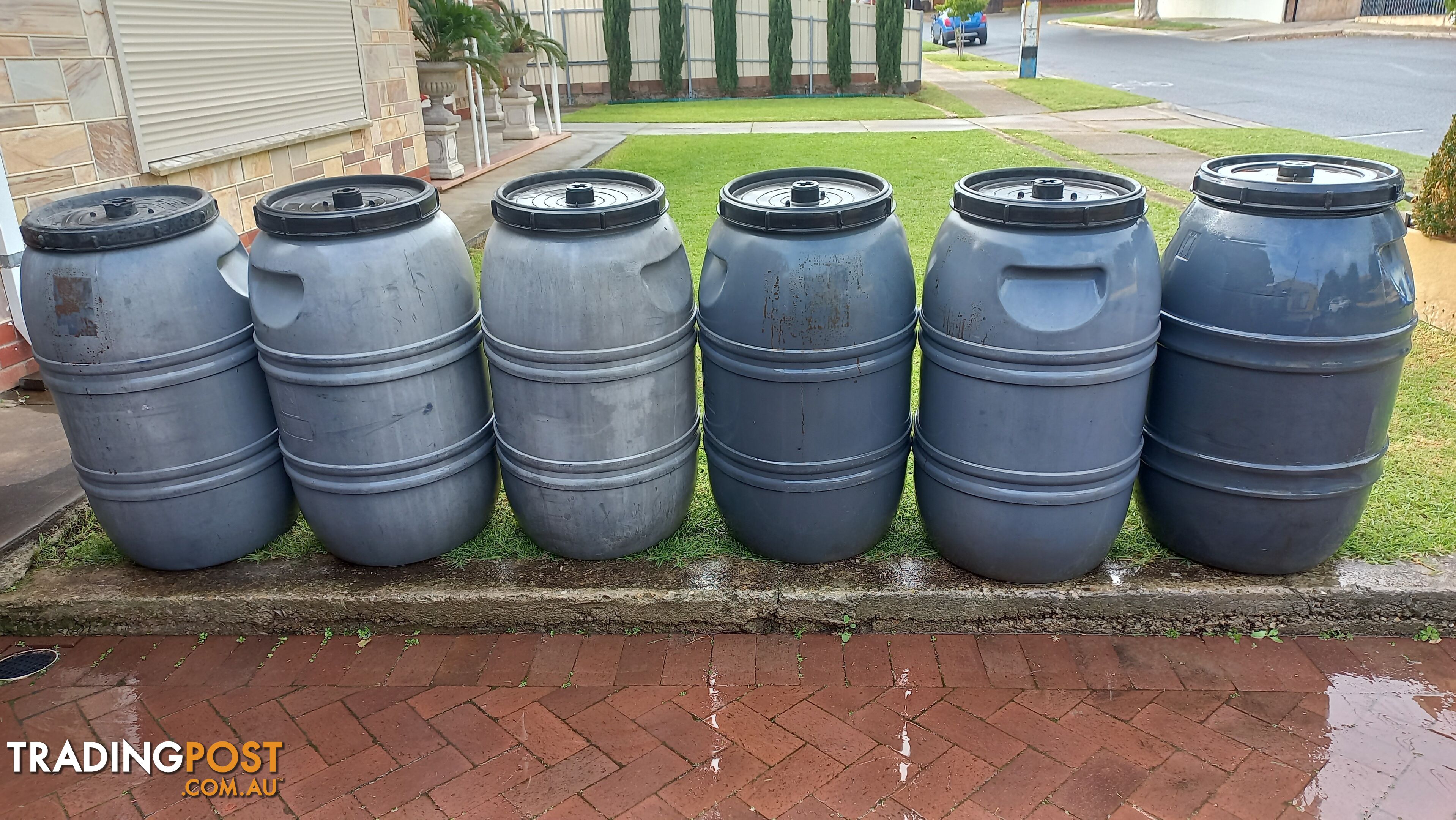 Grey/Black Plastic 200 Litre Drum