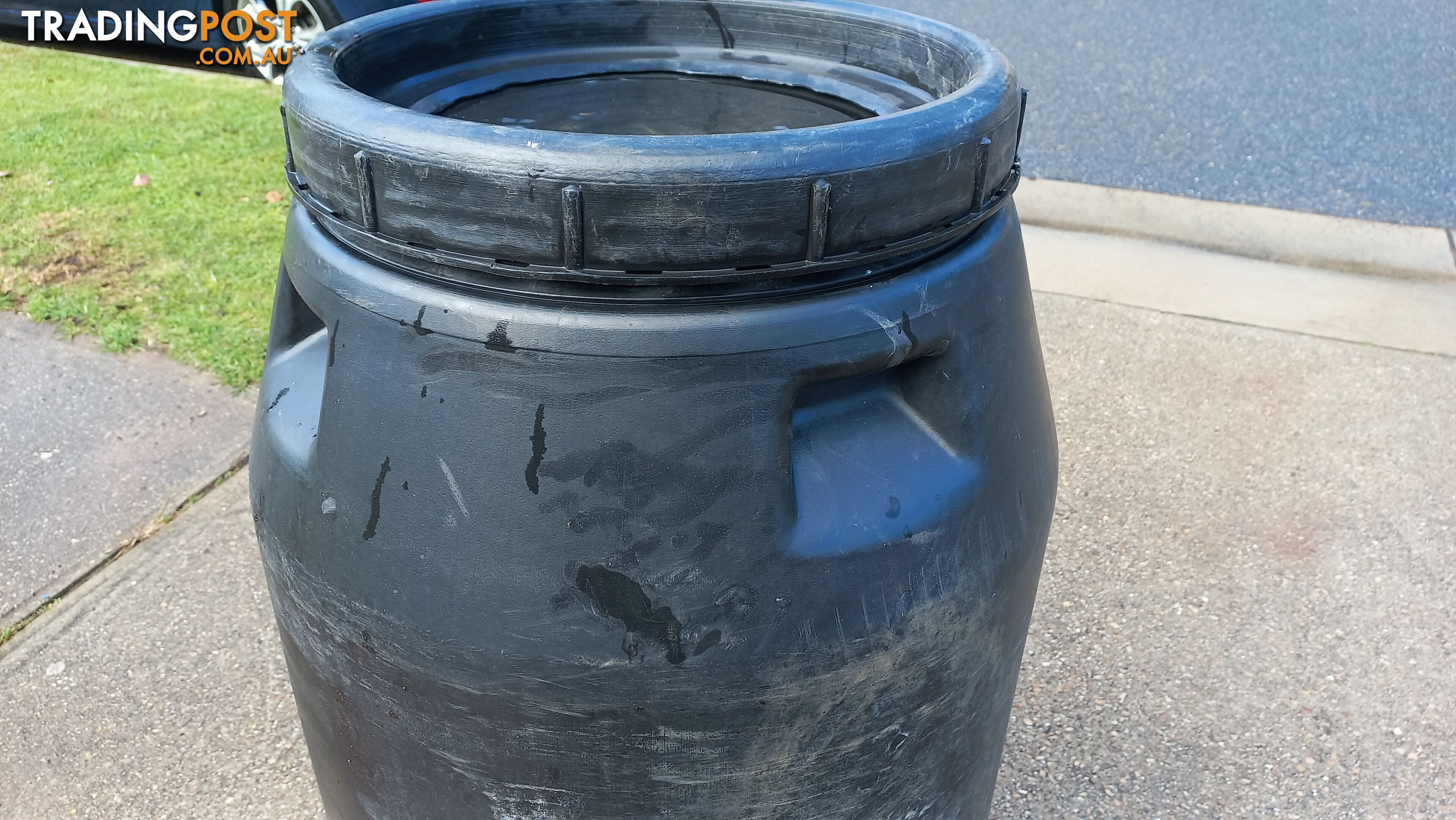 Grey/Black Plastic 200 Litre Drum