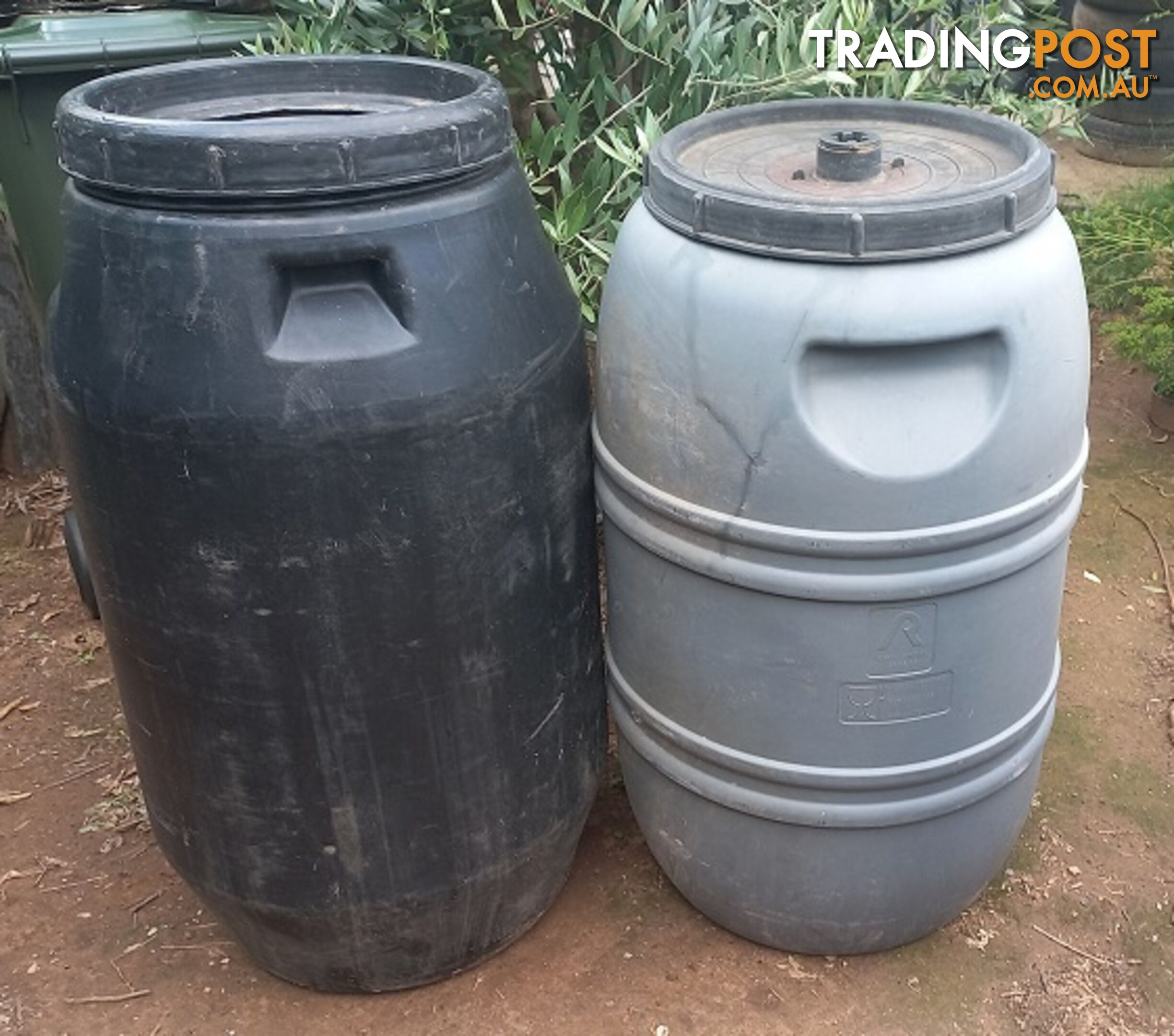 Grey/Black Plastic 200 Litre Drum