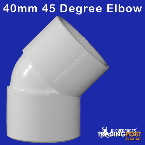 45 degree connector - white 40mm - 45D40