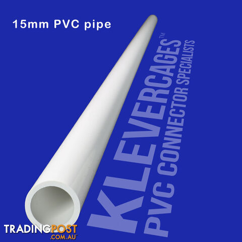 15mm Premium PVC Pipe 1m White - No Writing - PIPE15