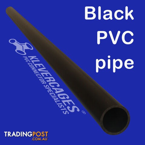 20mm Premium PVC Pipe 1m Black - No Writing - PIPE20B