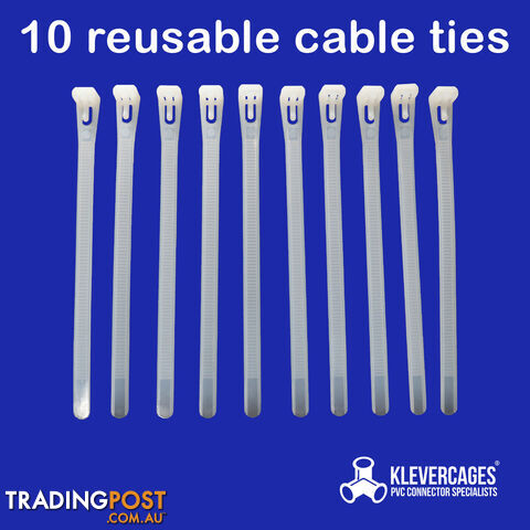 Reusable Cable Ties 7.2mm x 150mm or 200mm - Pack of 10 - RCT10150
