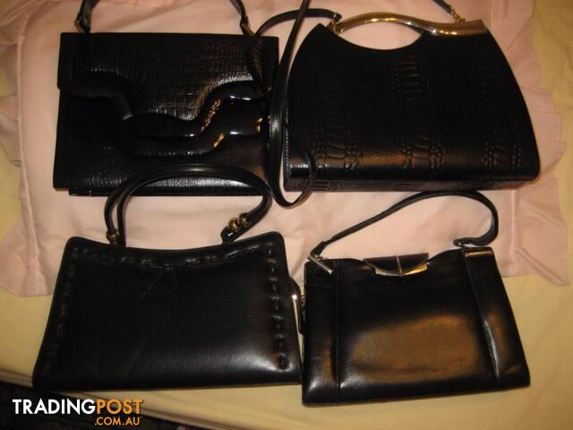 4 Leather Black Woman's Hand bags