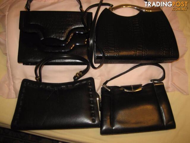 4 Leather Black Woman's Hand bags