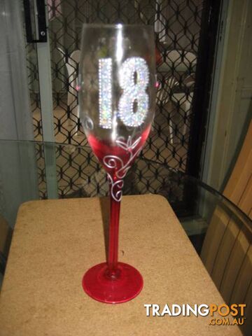 18th Birthday Clear Wine Glass Purple Drinking Party Celebration - photo 4 of 4