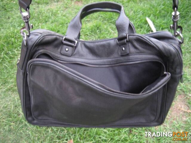 SABA Laptop black Leather Bag