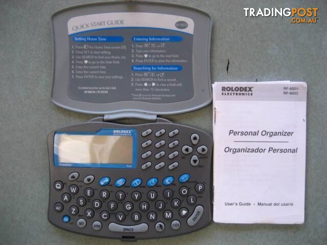 Pocket Organizer Electronic Rolodex RF 8001/RF 8003-user guide - photo 2 of 3