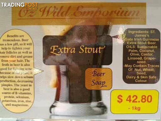 Natural Extra Stout Guinness Beer Soap Hand Crafted In Geelong - photo 2 of 10