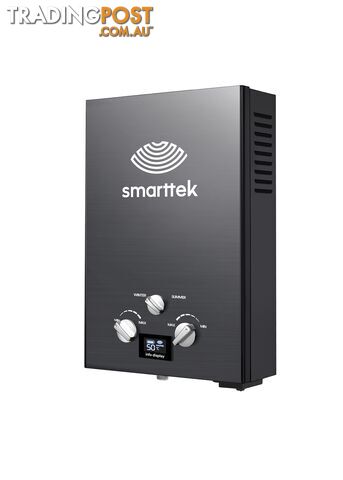 Smarttek Black Gas Hot Water System + 4.3LPM Pump Pack