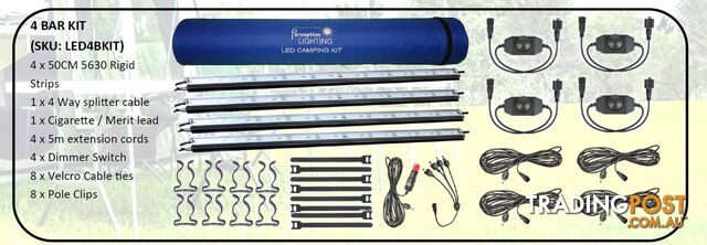 Perception Lighting 4 Bar LED Camping Kit