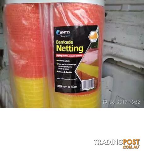 Site Safety Barrier Mesh - 900mm X 50m Hi Vis Orange Yellow - photo 2 of 3