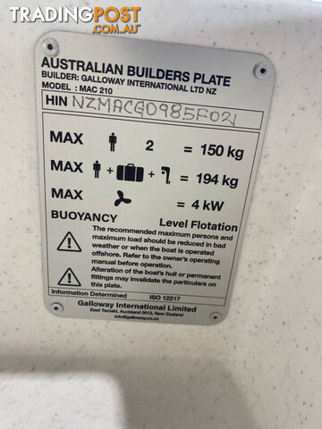 NEW 210 MAC BOAT TENDER - photo 4 of 8