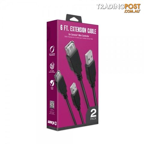 Armor3 6ft Extension Cable for Sega Mega Drive Mini 2 Pack - Hyperkin - Retro Mega Drive Accessory GTIN/EAN/UPC: 810007710792 - photo 3 of 3