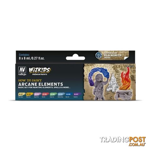 Wizkids Premium Paint Set By Vallejo: Arcane Elements - Acrylicos Vallejo S.L. - Tabletop Miniatures GTIN/EAN/UPC: 8429551802581