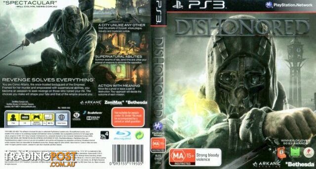 Dishonored [Pre-Owned] (PS3) - Bethesda Softworks - Retro P/O PS3 Software GTIN/EAN/UPC: 0093155119505 - photo 2 of 7