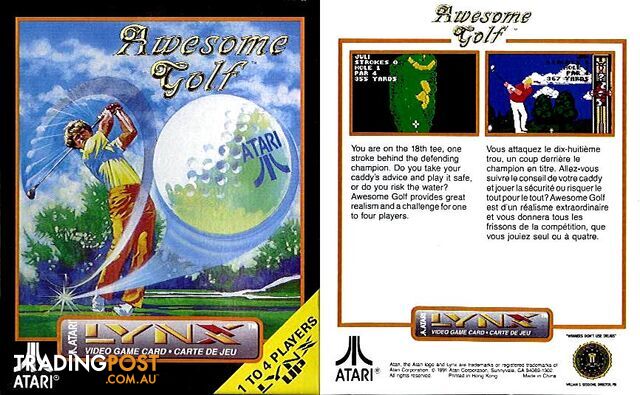 Awesome Golf (Atari Lynx) - Atari - Retro Lynx Software GTIN/EAN/UPC: 077000503572 - photo 2 of 2