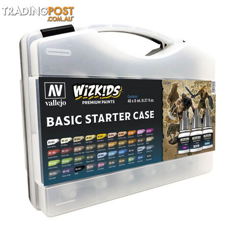 Wizkids Premium Paint Set By Vallejo: Basic Starter Case - Acrylicos Vallejo S.L. - Tabletop Miniatures GTIN/EAN/UPC: 8429551802604