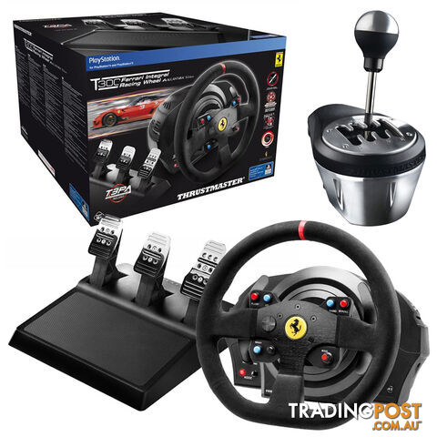 Thrustmaster T300 599XX Alcantara T3PA Edition & Thrustmaster TH8A Shifter (Add-on for T500/T300/TX) Bundle - Thrustmaster - Racing Simulation GTIN/EAN/UPC: 3362934110055