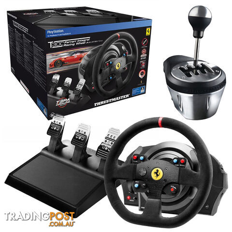 Thrustmaster T300 599XX Alcantara T3PA Edition & Thrustmaster TH8A Shifter (Add-on for T500/T300/TX) Bundle - Thrustmaster - Racing Simulation GTIN/EAN/UPC: 3362934110055