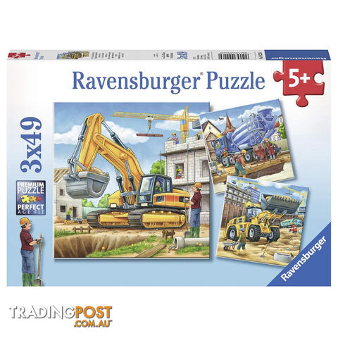 Ravensburger Construction Vehicle 3 x 49 Piece Jigsaw Puzzle - Ravensburger - Tabletop Jigsaw Puzzle GTIN/EAN/UPC: 4005556092260
