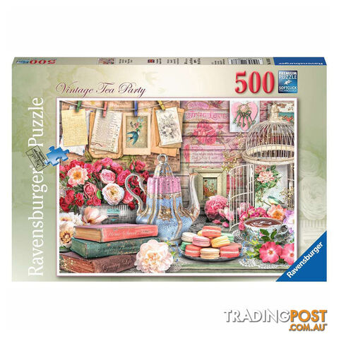 Ravensburger Vintage Tea Party 500 Piece Jigsaw Puzzle - Ravensburger - Tabletop Jigsaw Puzzle GTIN/EAN/UPC: 4005556148387