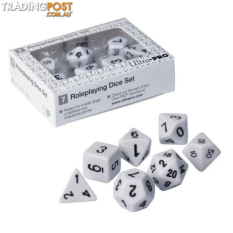 Ultra Pro Roleplaying Dice Set (White/Black) - Ultra Pro - Tabletop Accessory GTIN/EAN/UPC: 074427850913