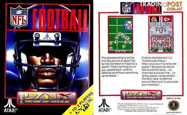 NFL Football (Atari Lynx) - Atari - Retro Lynx Software GTIN/EAN/UPC: 077000020277 - photo 2 of 2