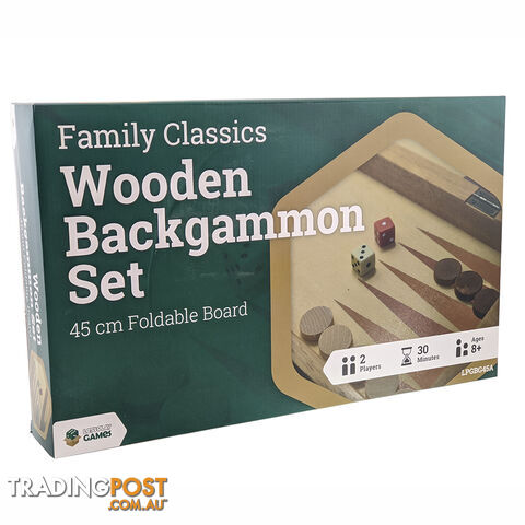LPG Family Classics Wooden Backgammon Board Game - Lets Play Distribution - Tabletop Board Game GTIN/EAN/UPC: 742033921937