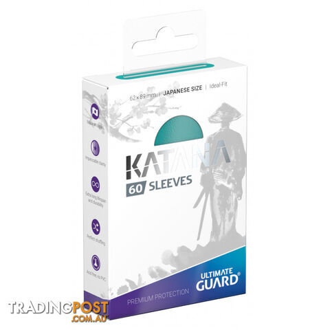 Ultimate Guard Katana Sleeves 60 Japanese Size Sleeves (Turquoise) - Ultimate Guard - Tabletop Trading Cards Accessory GTIN/EAN/UPC: 4056133014892