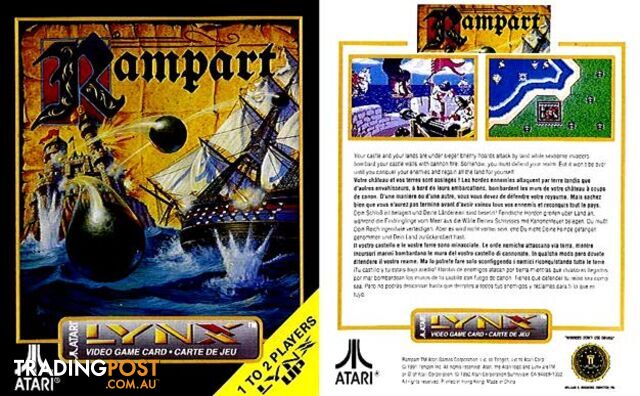 Rampart (Atari Lynx) - Atari - Retro Lynx Software GTIN/EAN/UPC: 077000021397 - photo 2 of 2