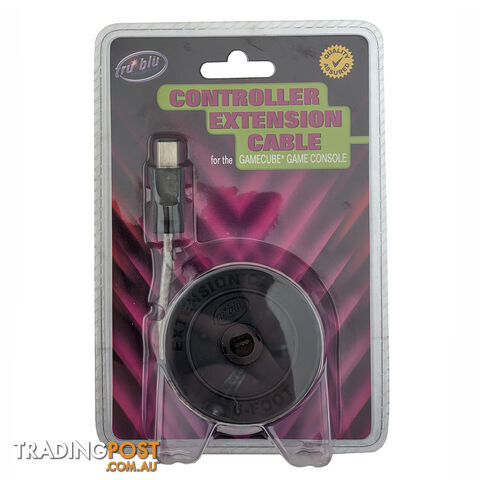 Tru Blu Controller Extension Cable for Gamecube Controller (Silver/Black) - Tru Blu Accessories - Retro GameCube Accessory