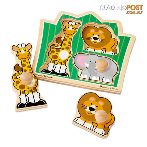 Melissa & Doug Jungle Friends 3 Piece Jumbo Knob Jigsaw Puzzle - Melissa & Doug - Toys Games & Puzzles GTIN/EAN/UPC: 000772033756 - photo 2 of 2