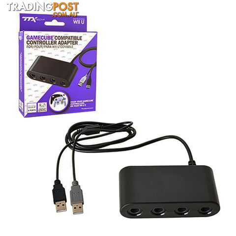 TTX Tech Gamecube Compatible Controller Adapter for Wii U - TTX Tech NXGC-764 -...
