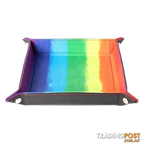 Metallic Dice Games Velvet Folding Dice Tray 10" x 10" (Watercolour Rainbow) - Metallic Dice Games LLC - Tabletop Accessory GTIN/EAN/UPC: 680599383465