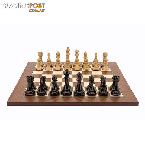 Dal Rossi 20" Wooden Chess Board with Dark Red & Wood Weighted Chess Pieces - Dal Rossi Italy - Tabletop Board Game GTIN/EAN/UPC: 9331863003473
