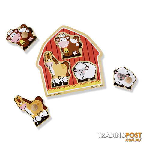 Melissa & Doug Barnyard Animals 3 Piece Jumbo Knob Jigsaw Puzzle - Melissa & Doug - Toys Games & Puzzles GTIN/EAN/UPC: 000772020541 - photo 2 of 2